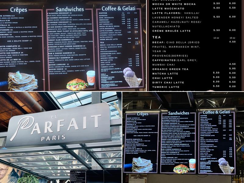 Parfait Paris Menu