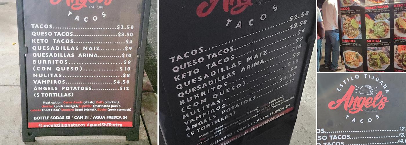 Angel’s Tijuana Tacos Menu