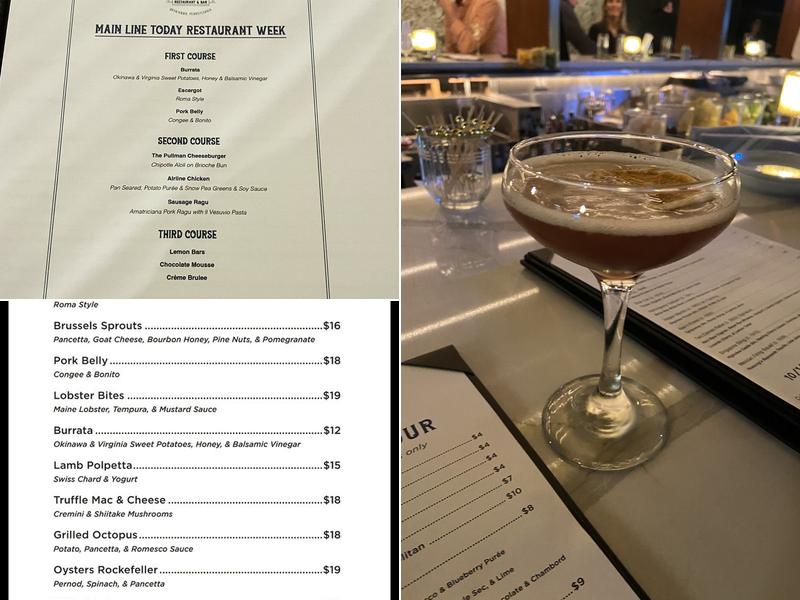 The Pullman Restaurant and Bar Menu