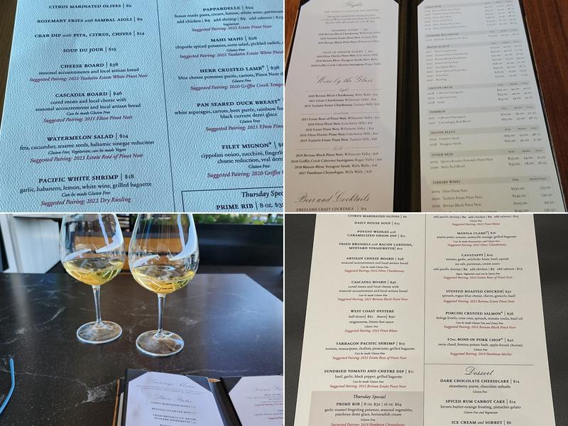 Willamette Valley Vineyards - Vancouver Waterfront Menu
