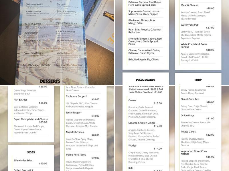 Waterfront Taphouse Menu
