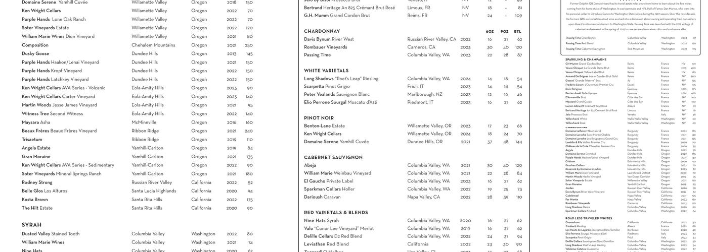 El Gaucho Vancouver Menu