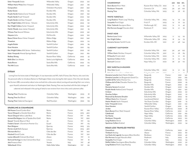 El Gaucho Vancouver Menu