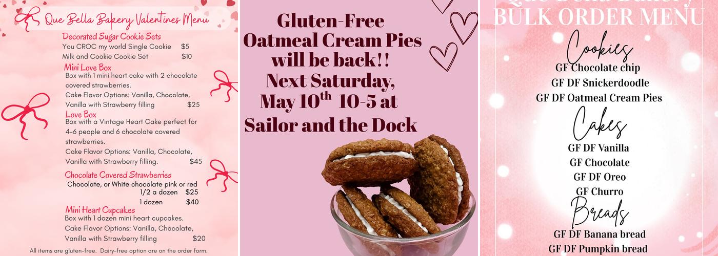 Que Bella Bakery Menu