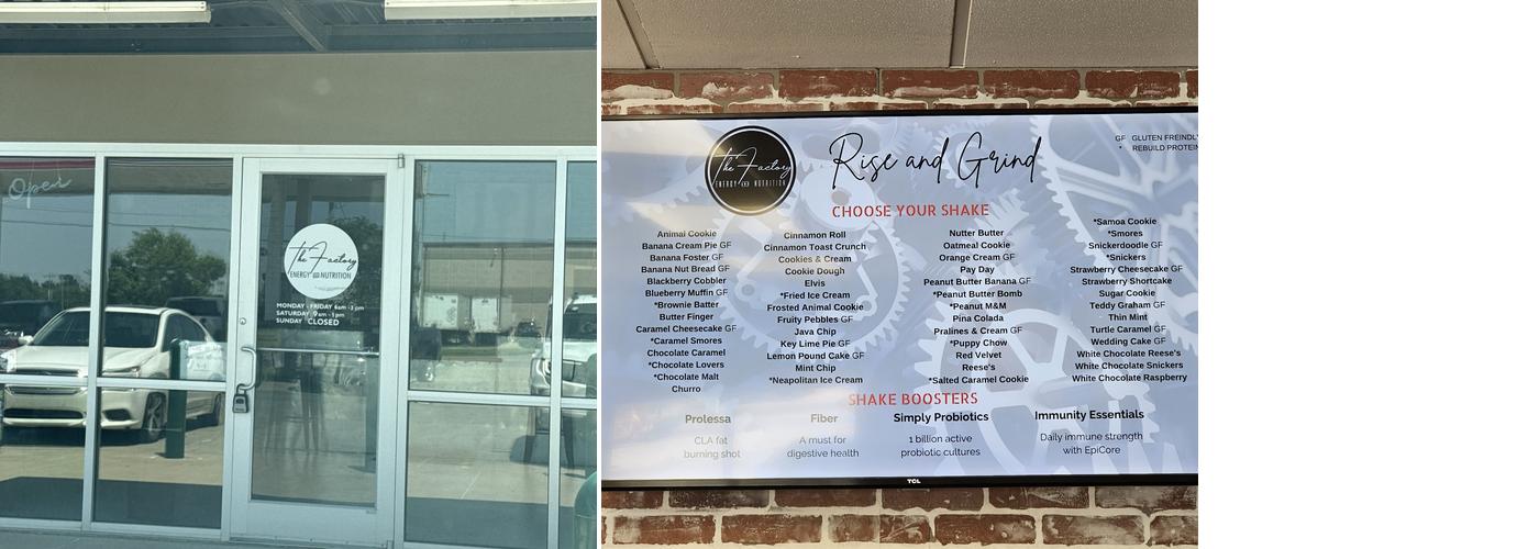 The Factory Energy and Nutrition Menu