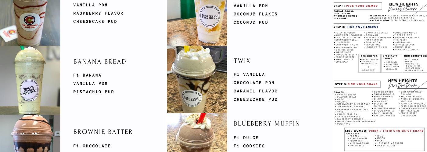 New Heights Nutrition Menu