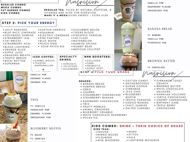 New Heights Nutrition Menu