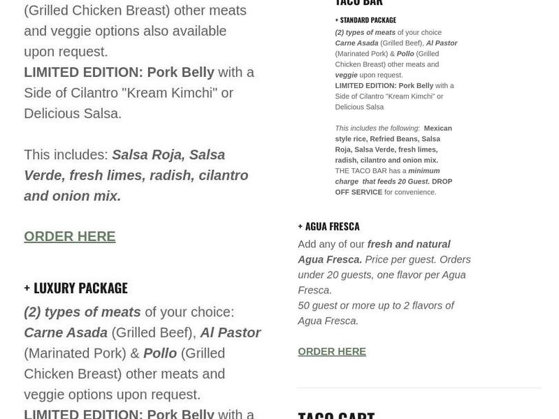 EHijole Tacos & Catering Menu