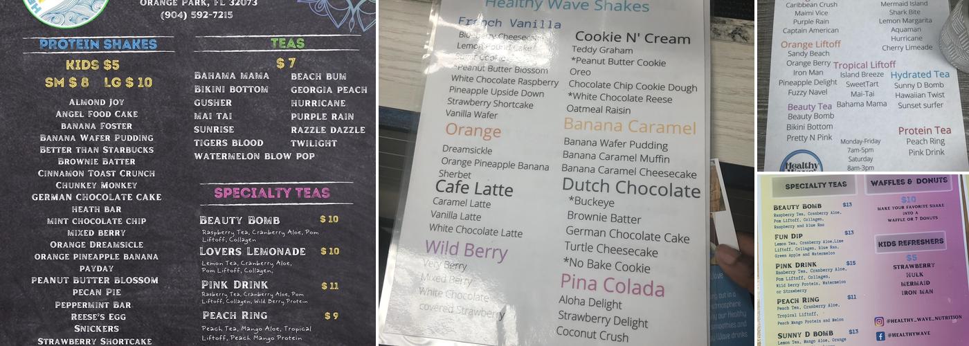 Healthy Wave Menu