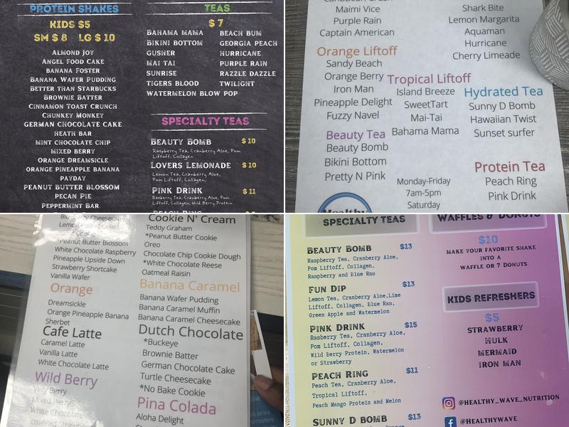 Healthy Wave Menu
