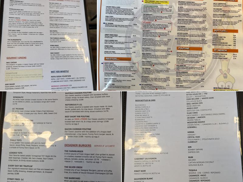 The Funny Farm Restaurant Menu