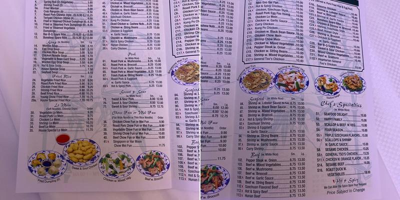 China inn Express restaurant Menu