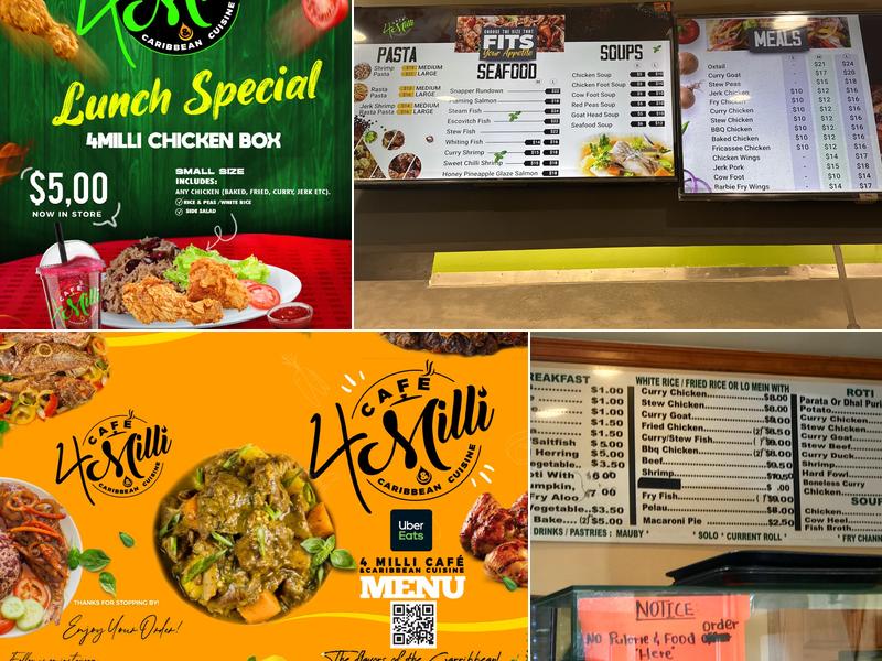 4 Milli Cafe & Caribbean Cuisine INC Menu