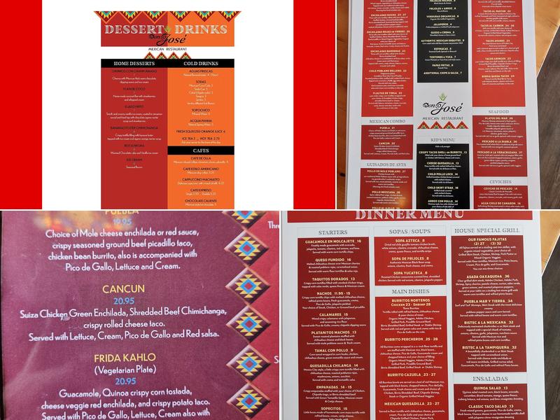 Don Jose Mexican Restaurant Menu