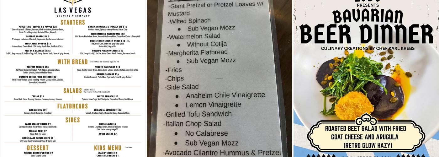 Las Vegas Brewing Company Menu