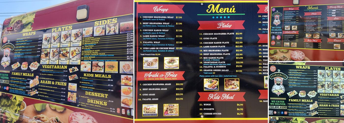 Shawarmatee Menu