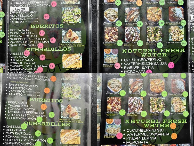 Lets Taco Bout Us Menu