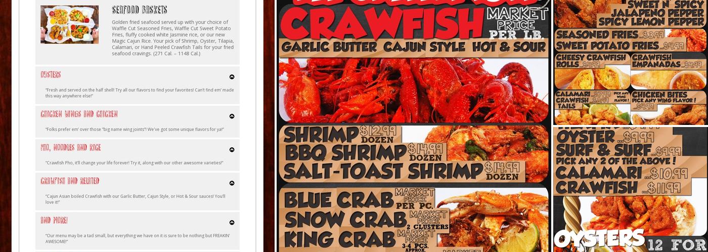 LA Crawfish Menu