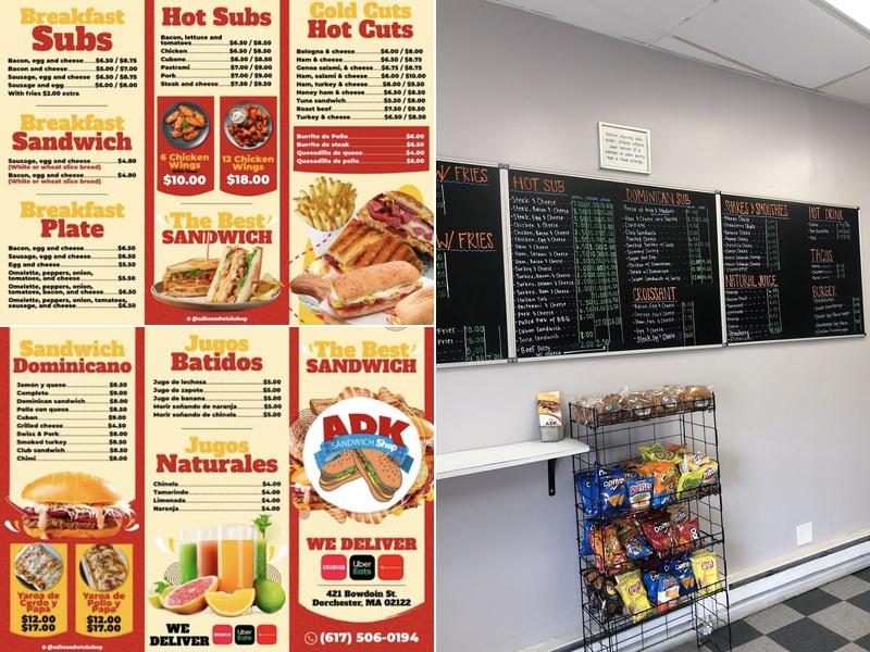 ADK Sandwich Shop Menu