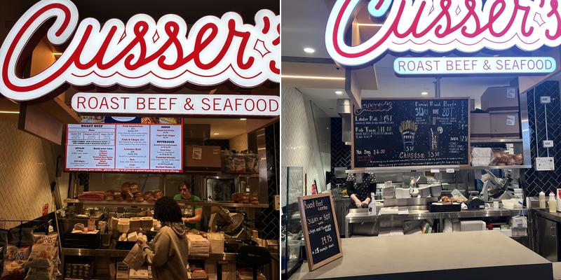 Cusser's Roast Beef & Seafood Menu