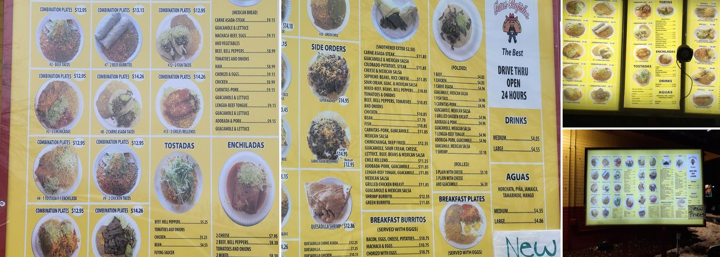 Tacos Rapidos Menu