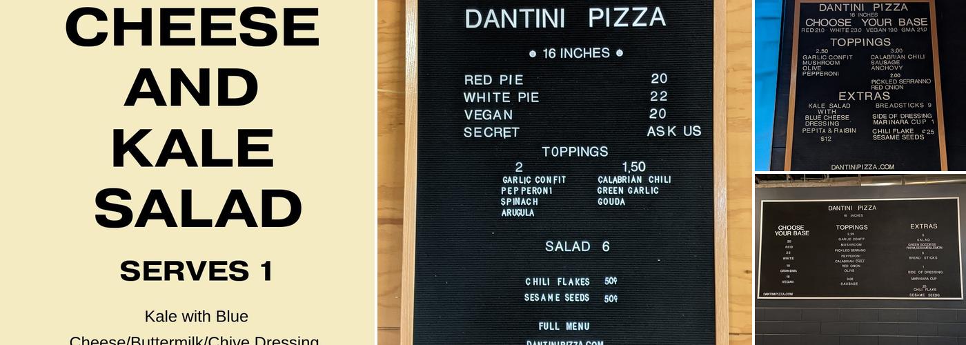 Dantini Pizza Menu