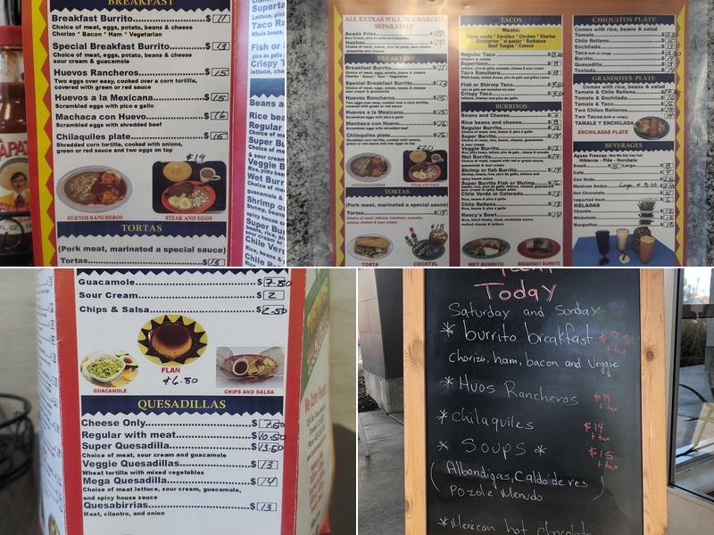 Tustacos Taqueria Menu