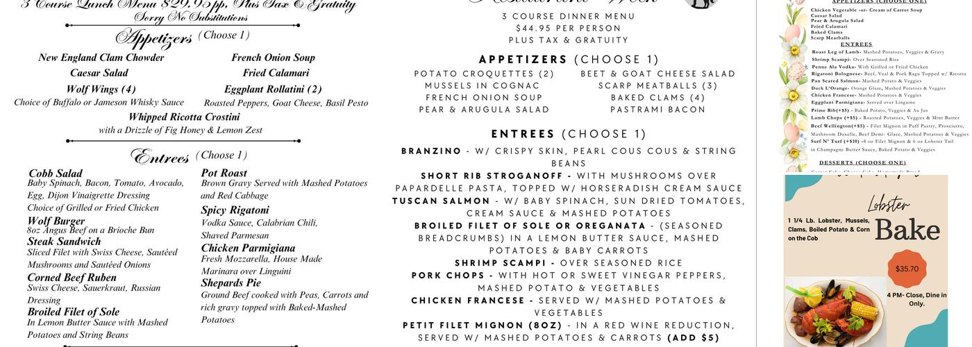 Wicked wolf north Menu