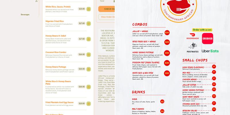 JOLLOF PLUS Menu