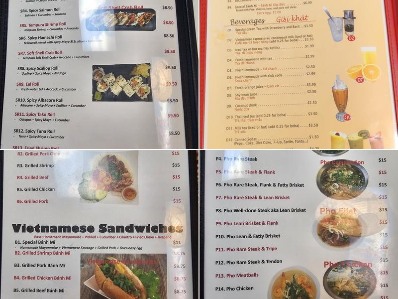 Pho & Sushi - Asian Fusion Menu