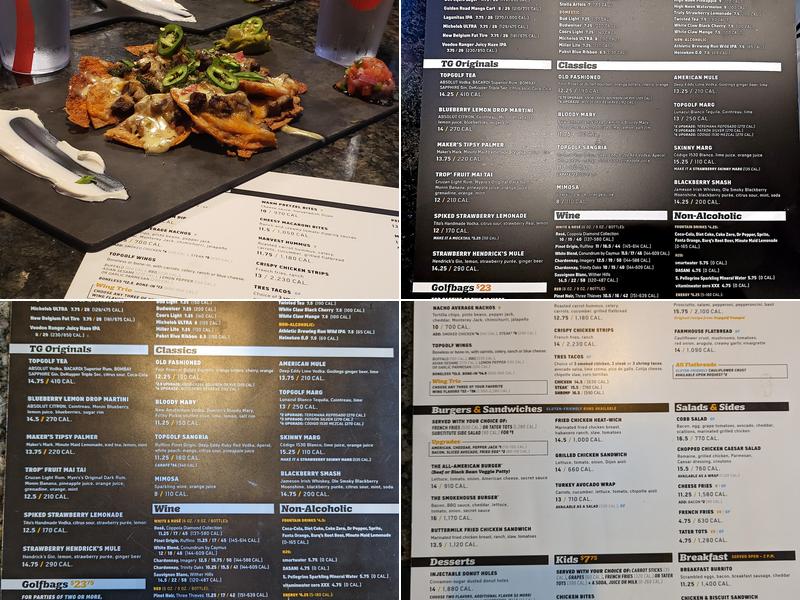 Topgolf Menu