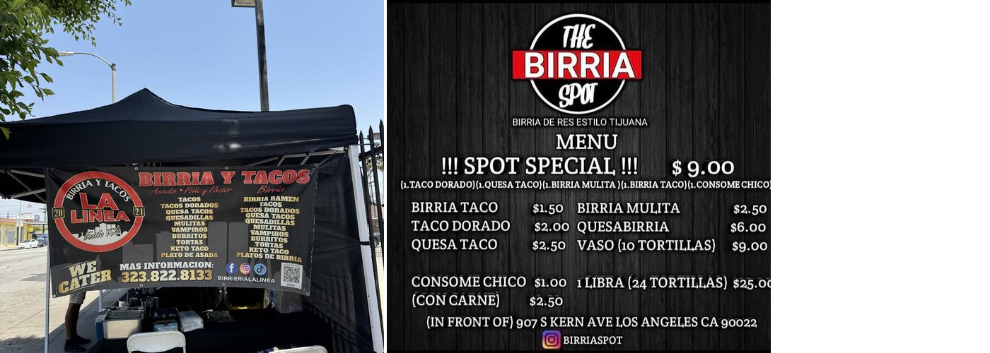 Birria LA linea Menu
