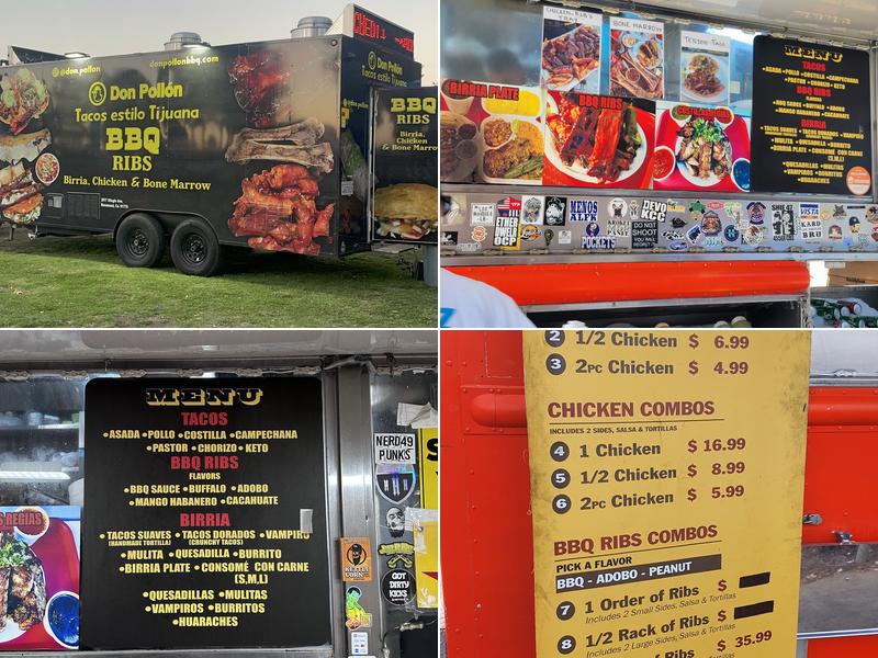 Don Pollon BBQ rib and chicken taco truck Menu