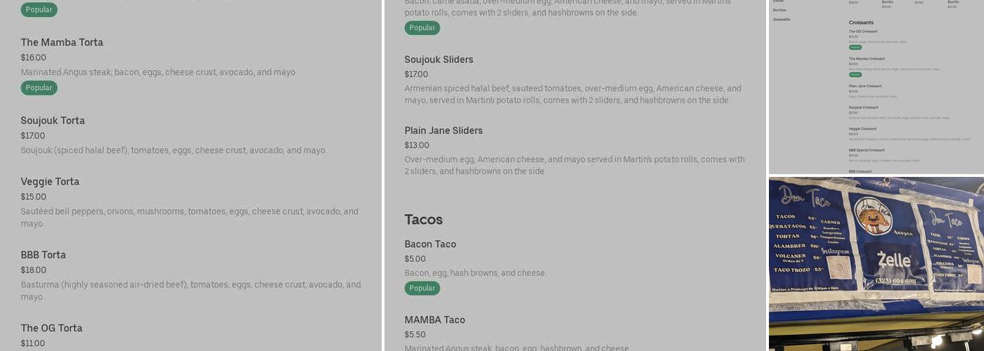 Don Taco El Sereno Menu