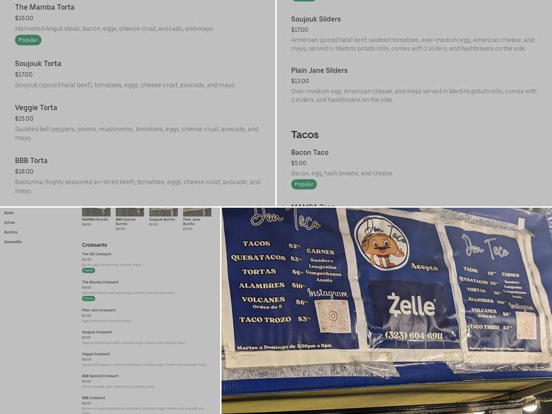 Don Taco El Sereno Menu