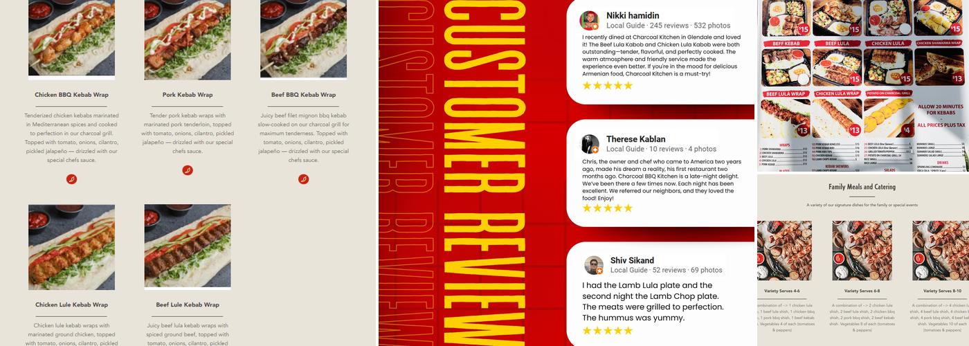 Charcoal Kitchen Menu