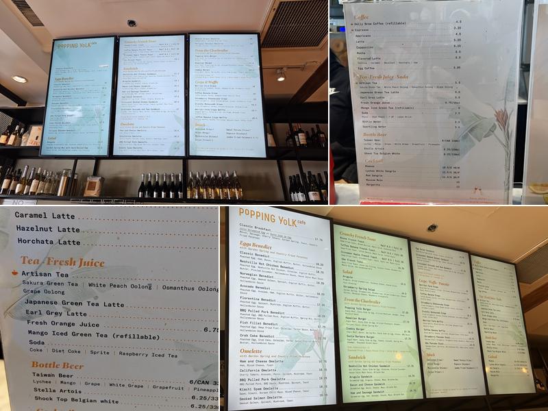 Popping Yolk Cafe Menu