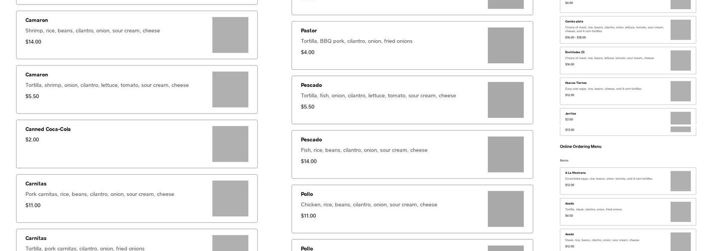 Rico's Burritos Menu