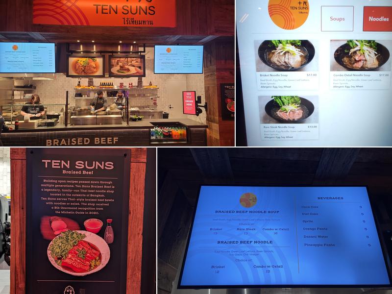 Ten Suns Braised Beef Menu