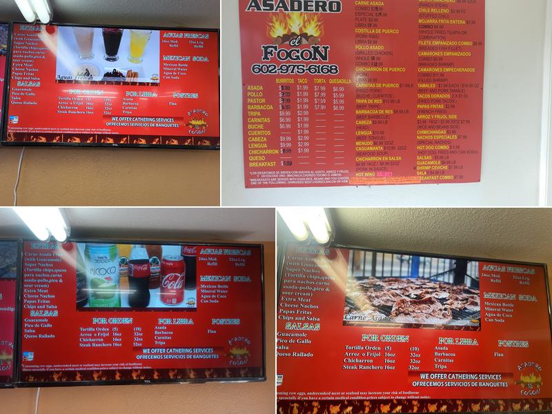 Asadero El Fogon Menu