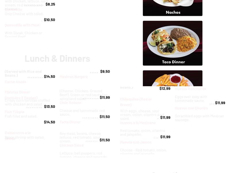 Super Taco Express #2 Menu