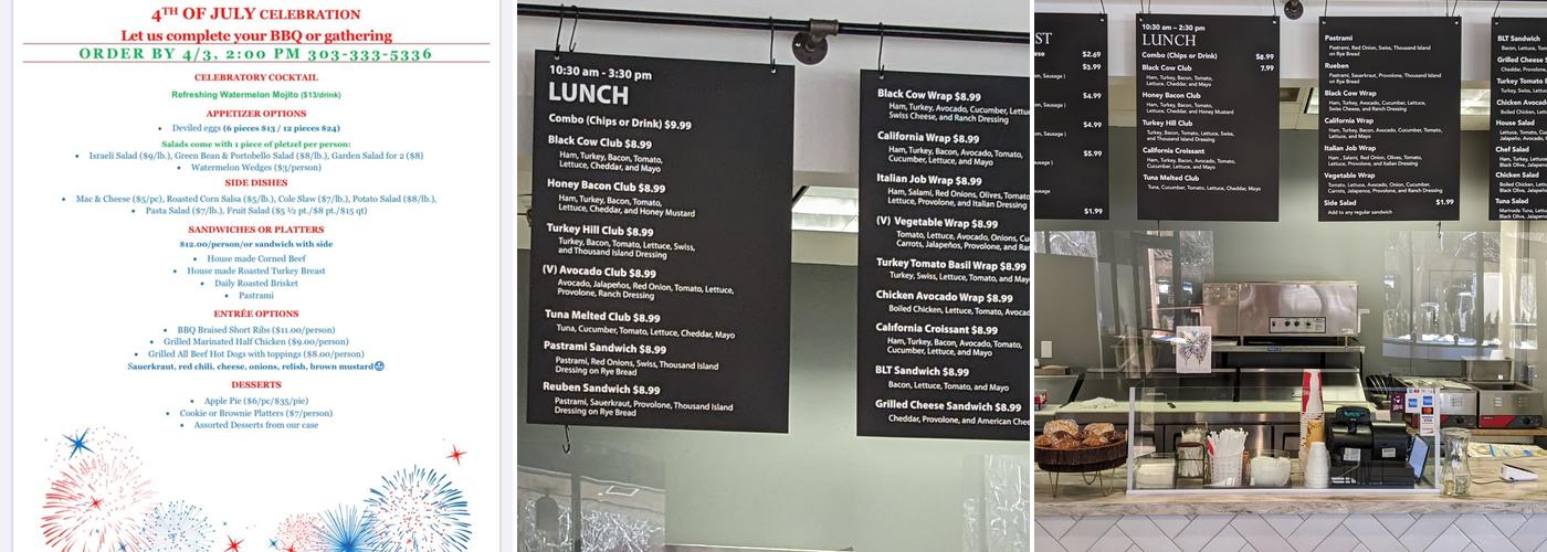 Cherry Creek Deli Menu