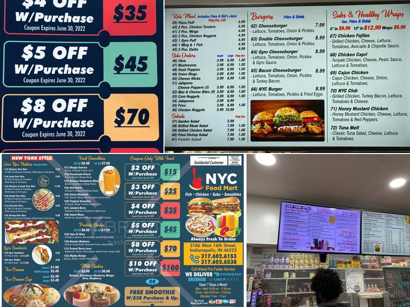 NYC food mart Menu