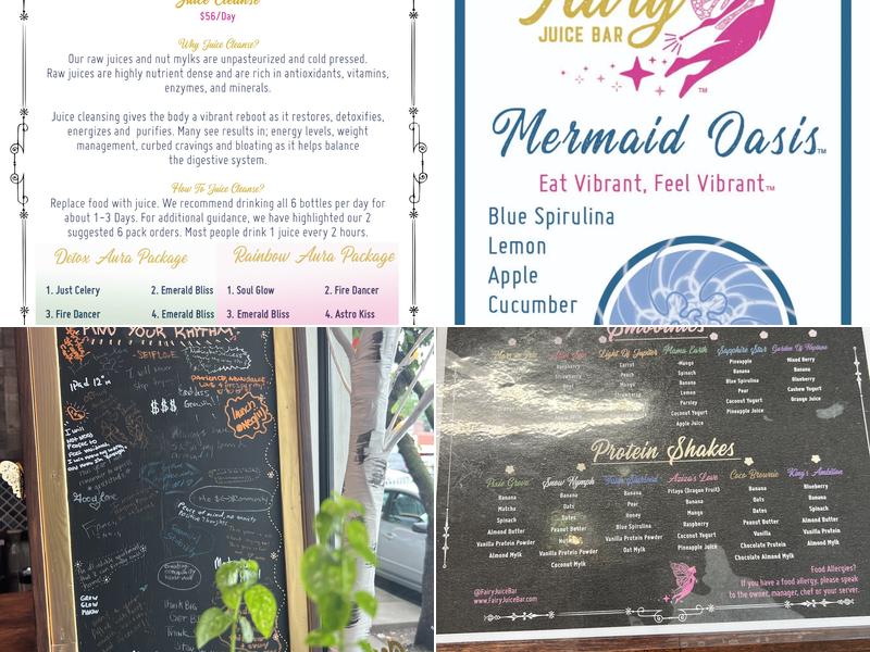 Fairy Juice Bar Menu