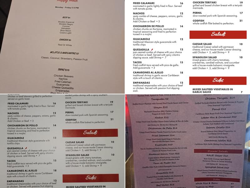 Spanglish Bar & Restaurant Menu