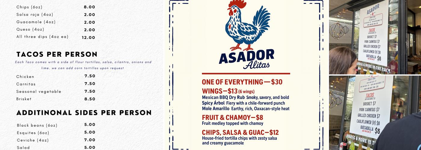 Asador on Rainey Menu
