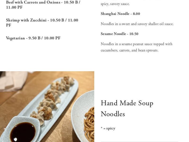 Hello Dumpling Menu