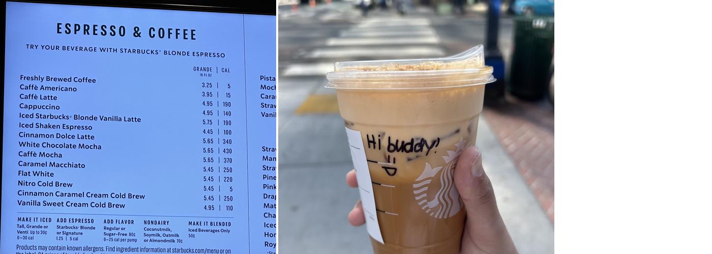 Starbucks Menu