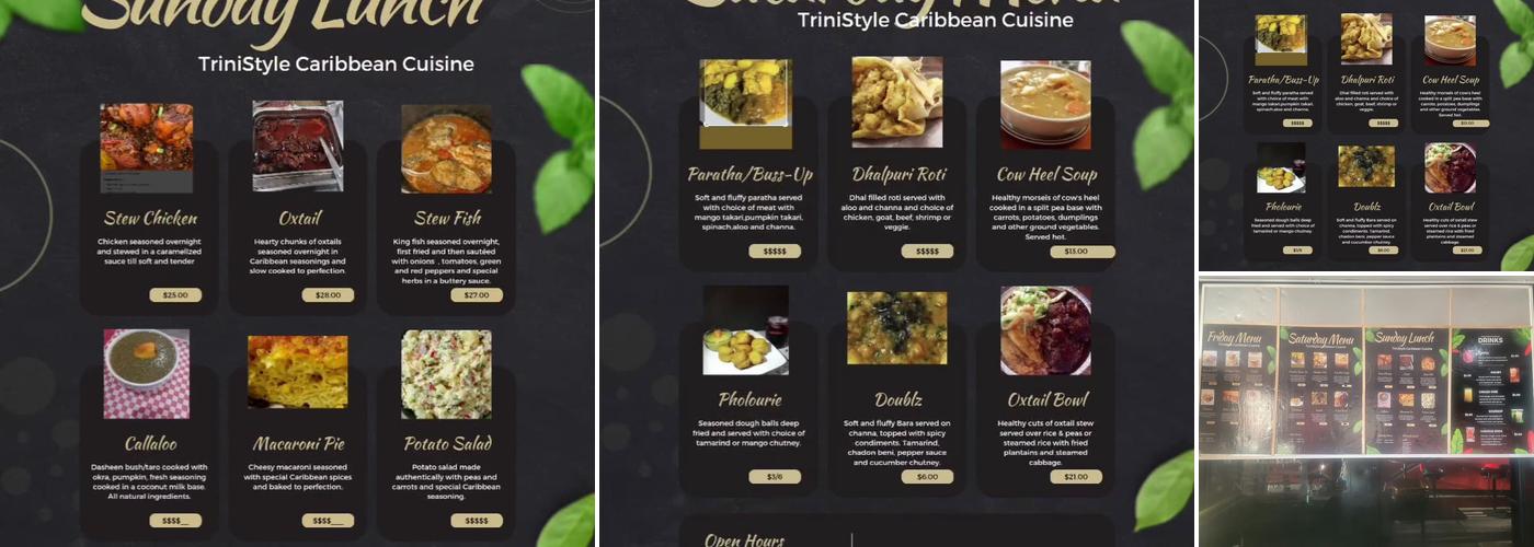 Trinistyle Cuisine Menu