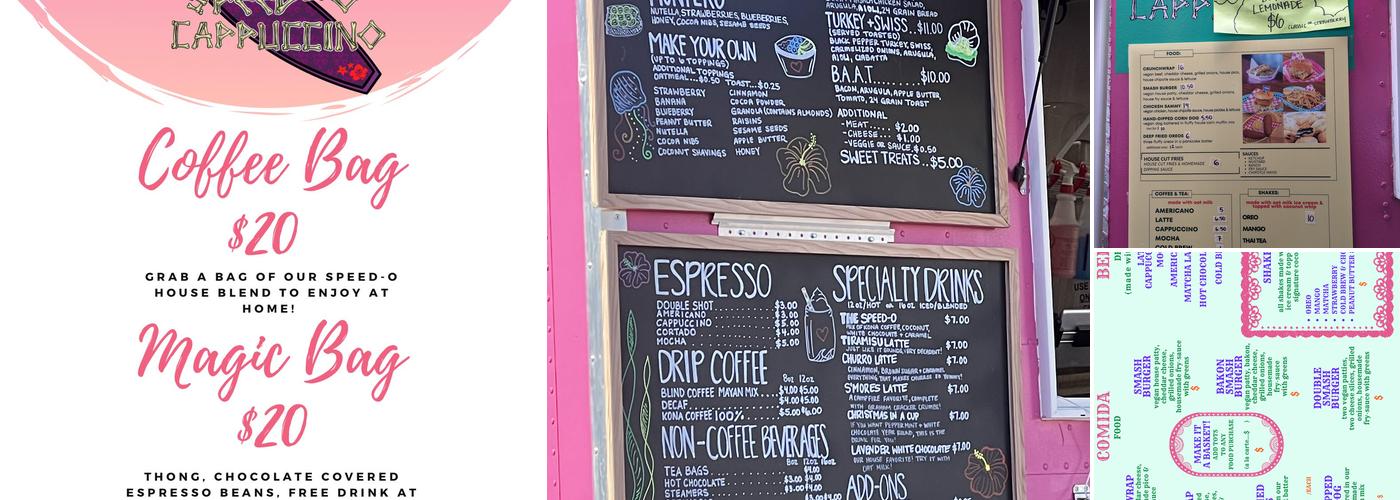 Speed-o Cappuccino Menu